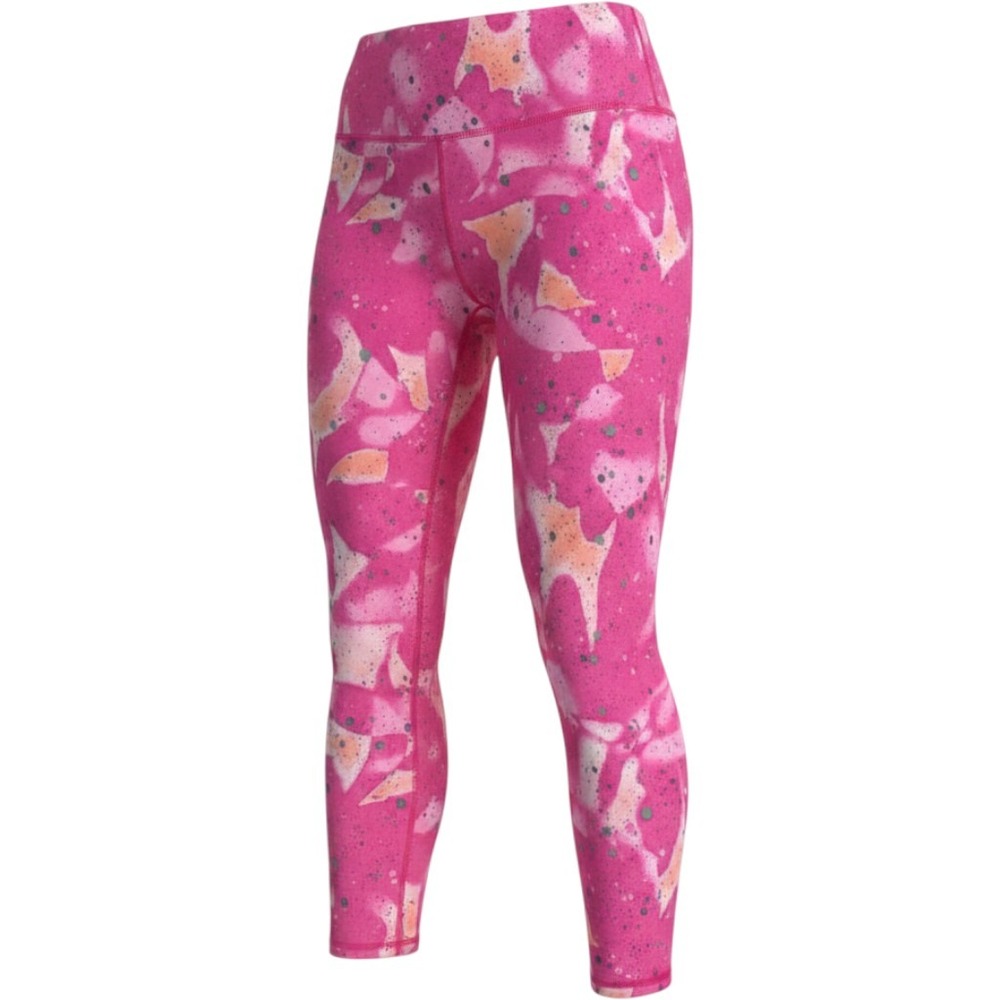 Adidas Climalite Pink Abstract Paint Splatter Cropped Leggings Womens Size M